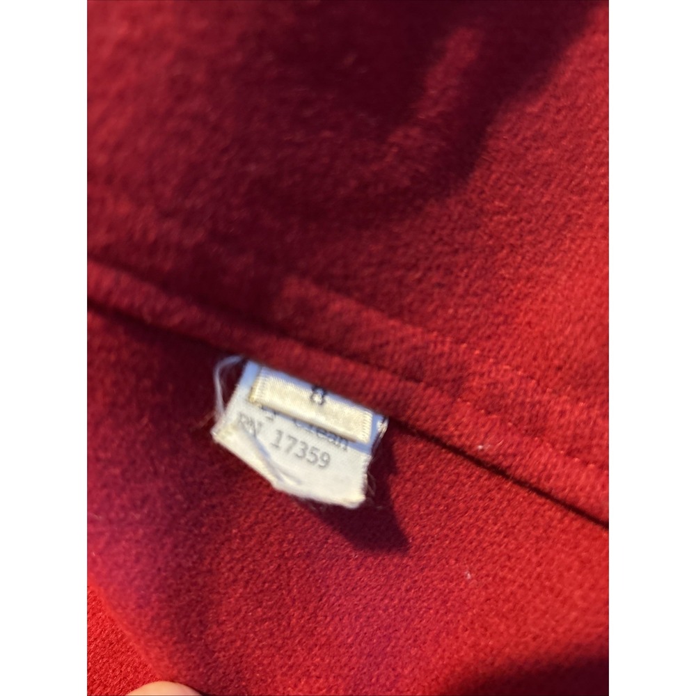Linda Allard for Ellen Tracy Red 100% Wool Open Front Cardigan Jacket Womens 8 - Picture 6 of 12